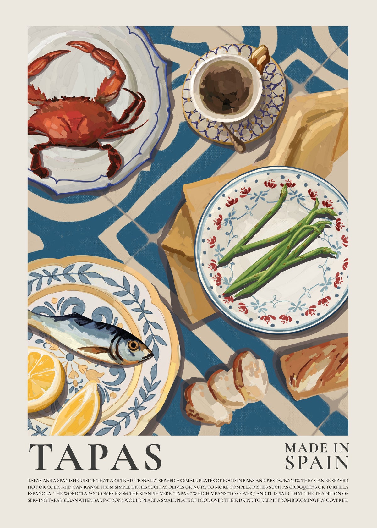 Tapas - Spain - Unframed art print