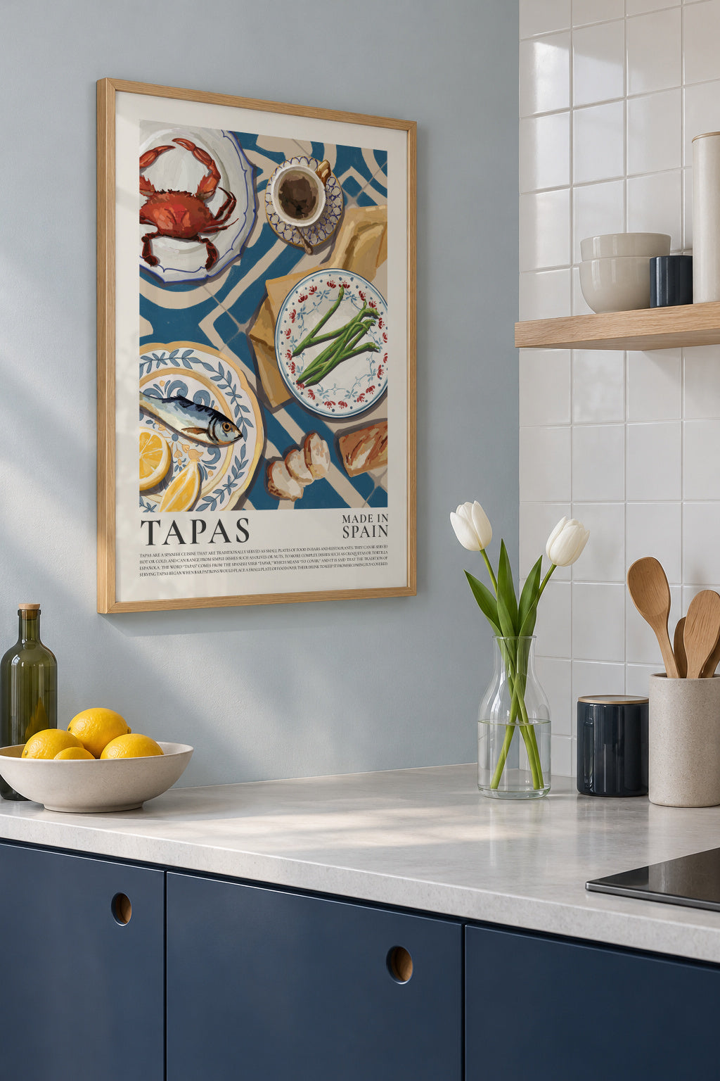 Tapas - Spain - Framed poster in an interior