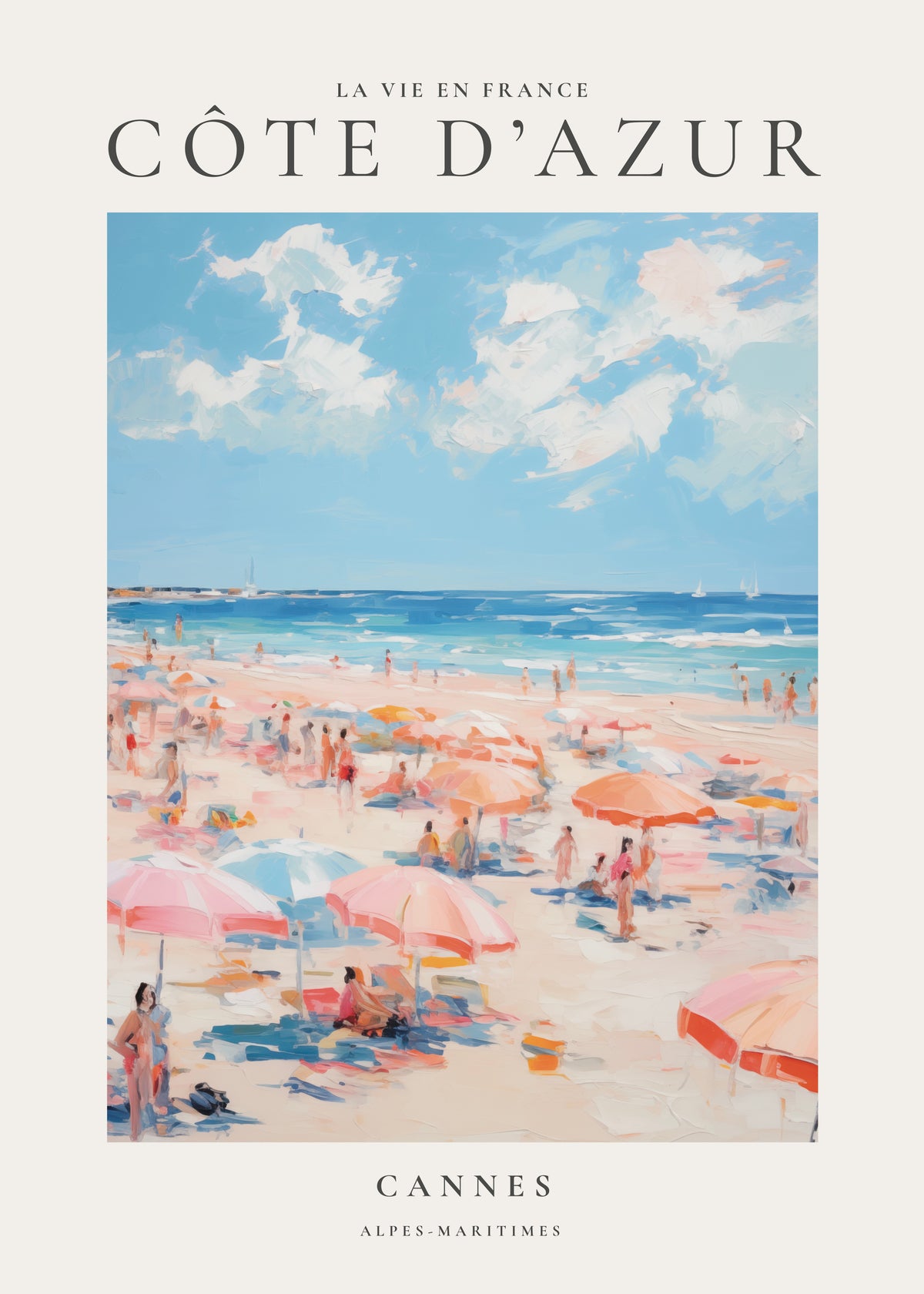 La vie en France, Cannes - Unframed art print