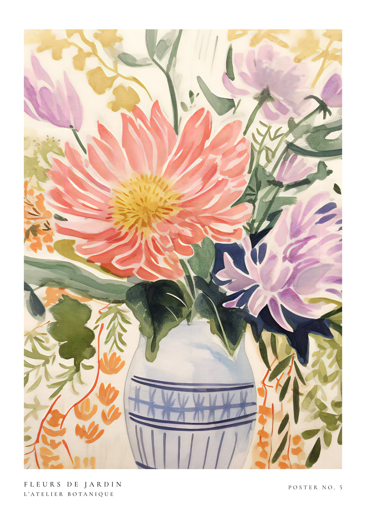 Fleurs de Jardin - Poster No. 5 - Unframed art print