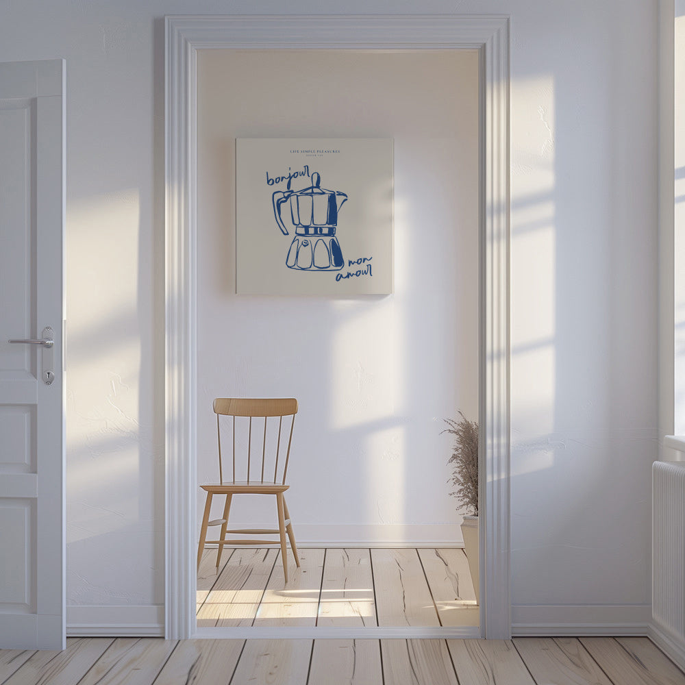 Life Simple simple pleasures - Bonjour mon amour - SQUARE - Unframed canvas in an interior