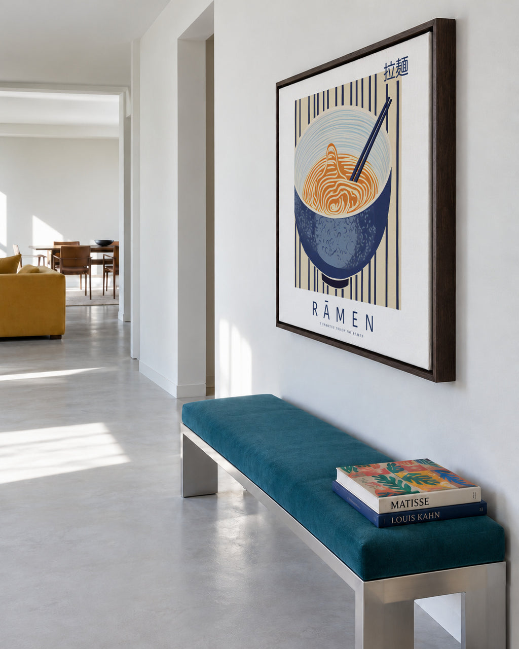 Ramen - SQUARE - Framed canvas in an interior