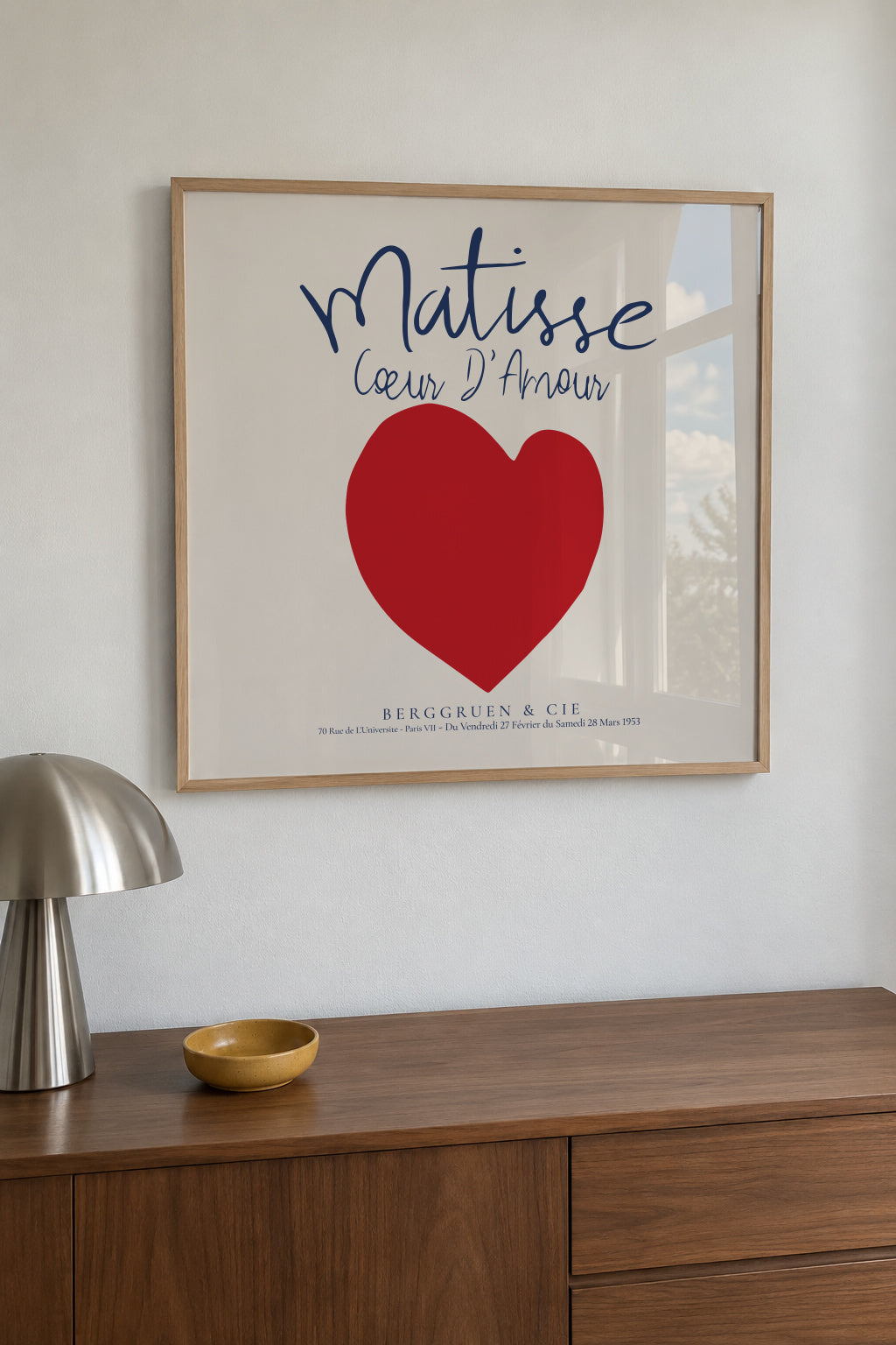 Henri Matisse, Coeur d'amour - SQUARE - Framed poster in an interior