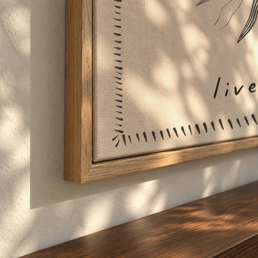 Live by the sun - SQUARE - Framed canvas detail