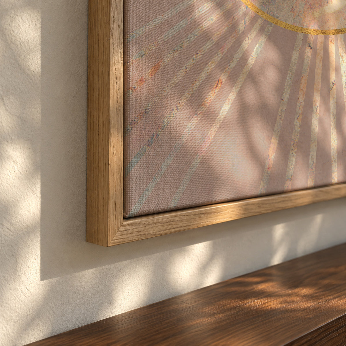Pink Boho Sunrise 2 - Framed canvas detail