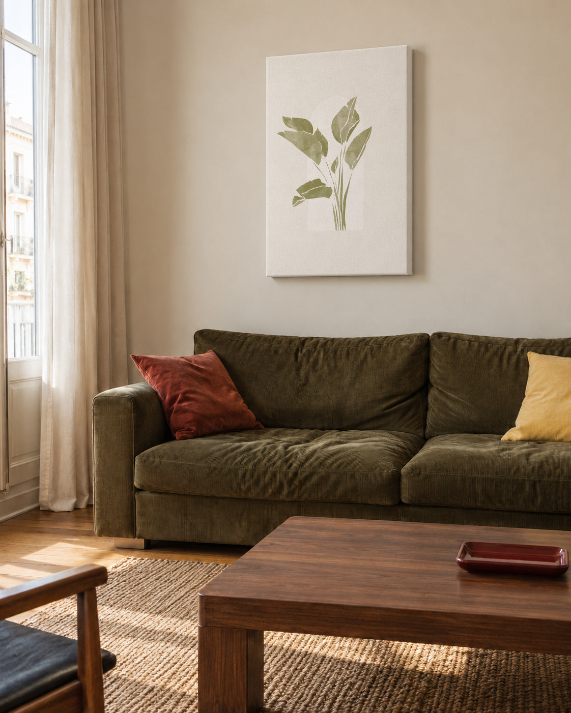 Tropical Window II - Unframed canvas in an interior