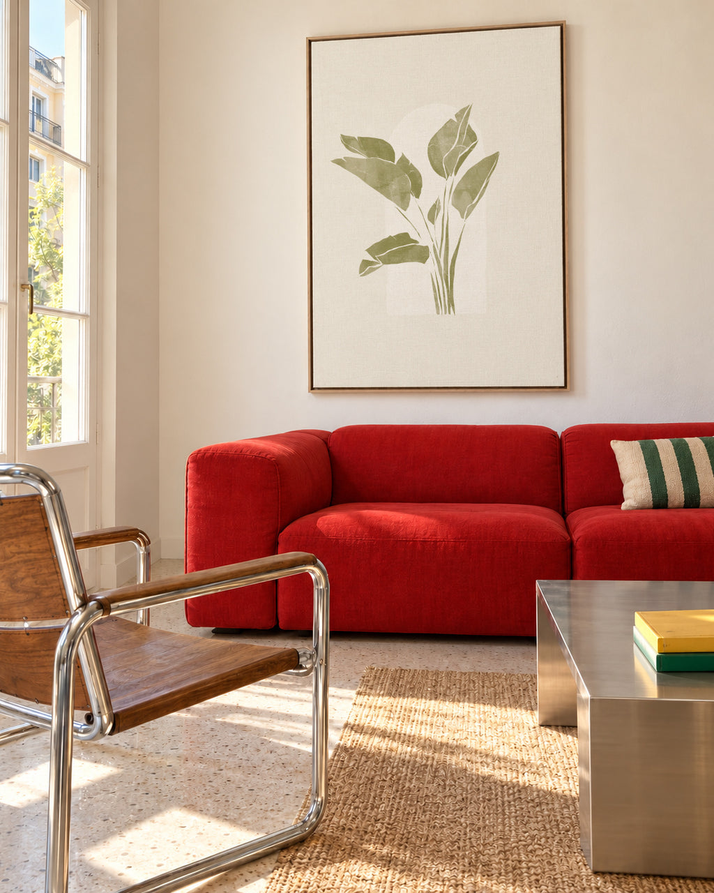 Tropical Window II - Framed canvas in an interior
