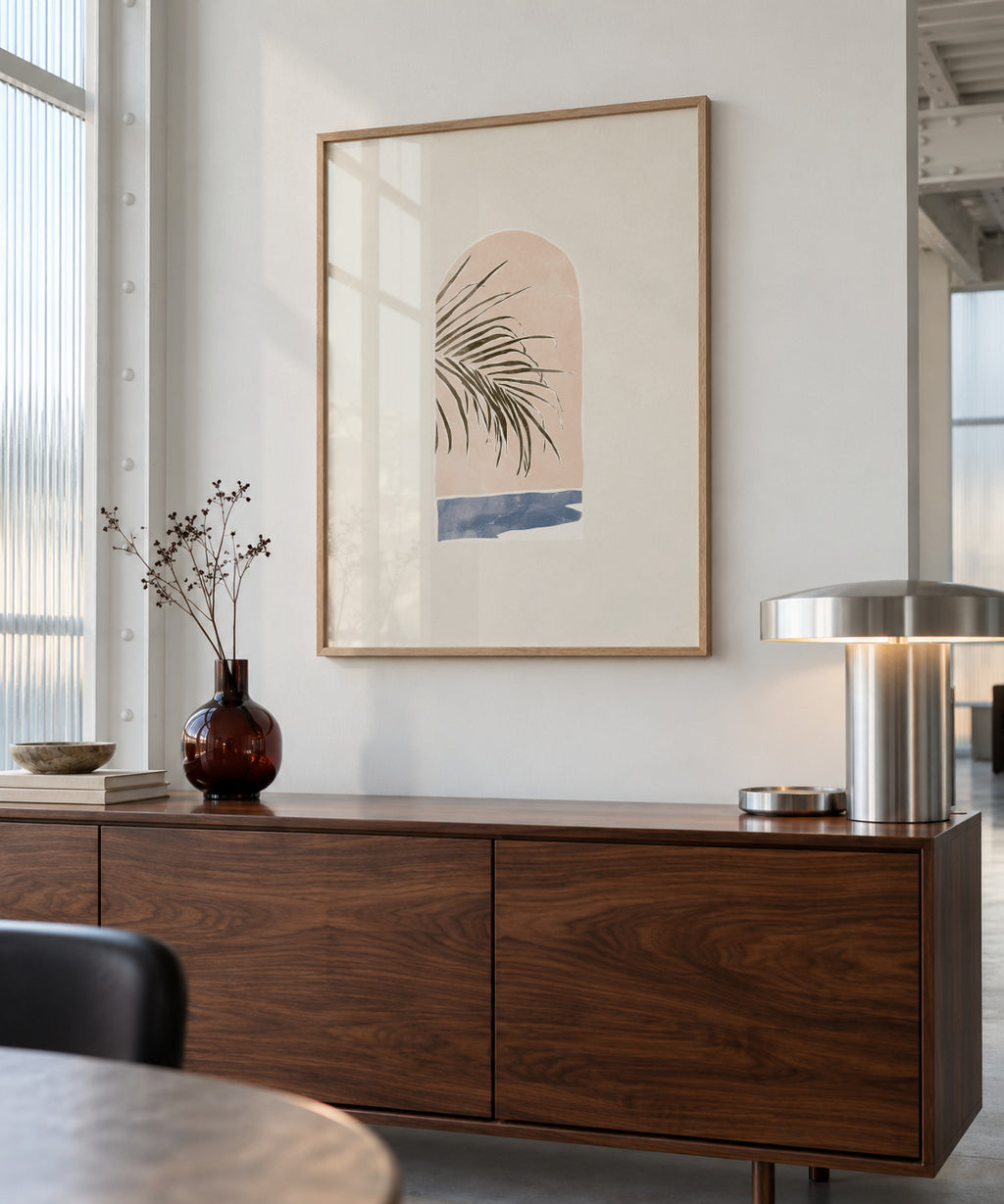 Tropical Window Landscape II - Framed poster in an interior