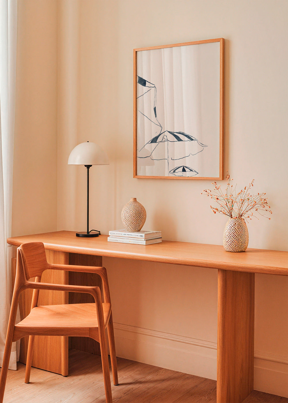 Ilustración de sombrillas azules minimalistas – Product1