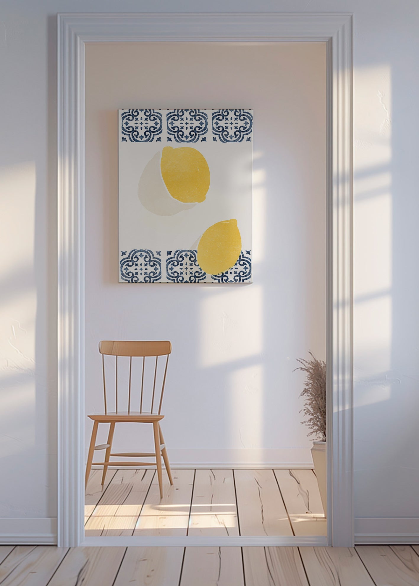 Cuadro de cocina con limones y azulejos – Canvas