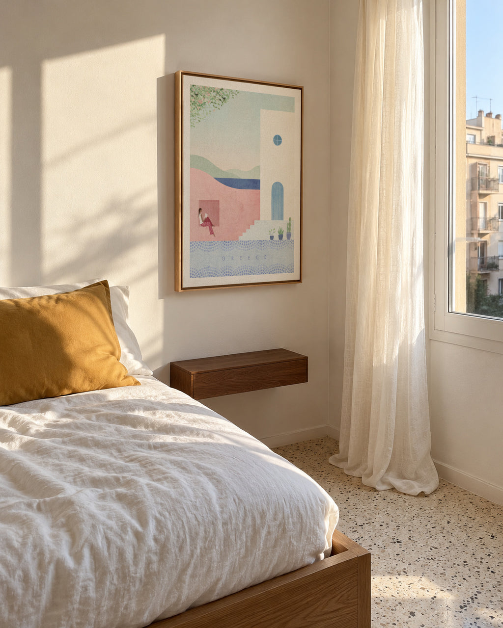 Greece - Framed canvas in an interior