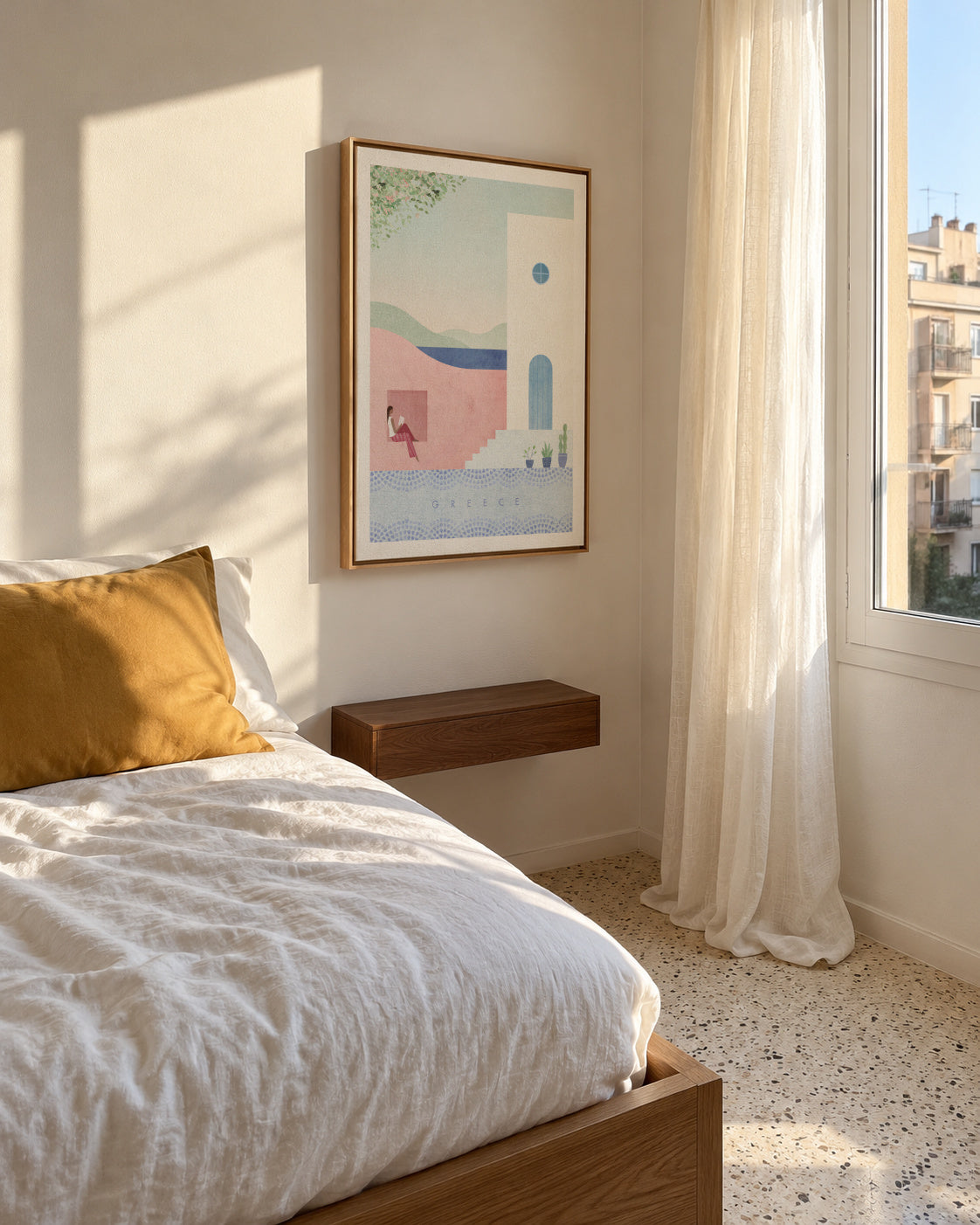 Greece - Framed canvas in an interior