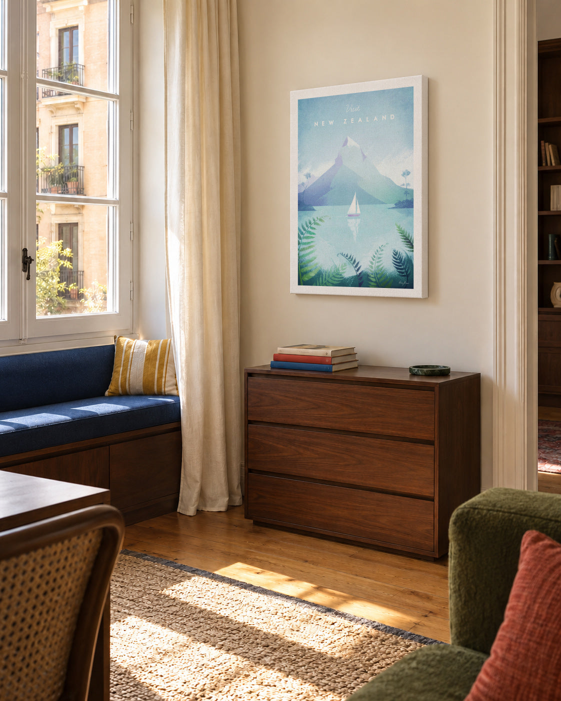 New Zealand - Unframed canvas in an interior
