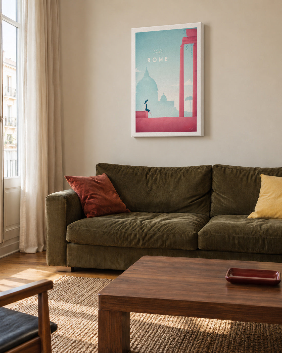 Rome - Unframed canvas in an interior