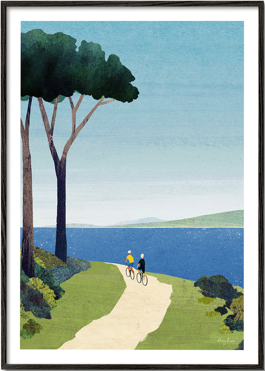 Landschaftskunst Cycling by the sea