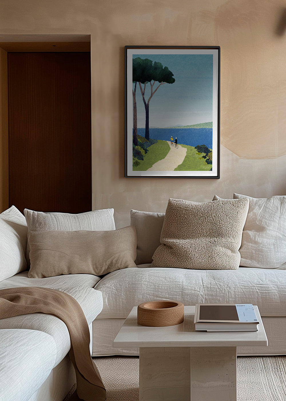 Landschaftskunst Cycling by the sea