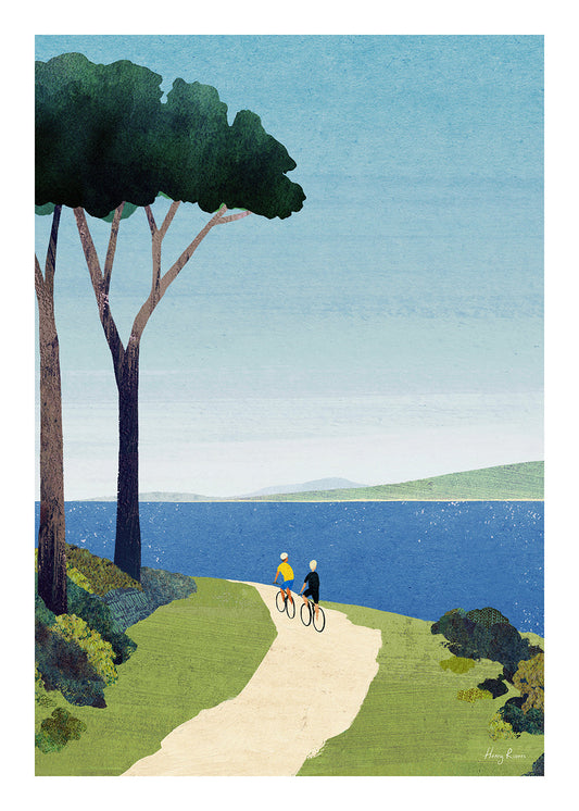 Landschaftskunst Cycling by the sea