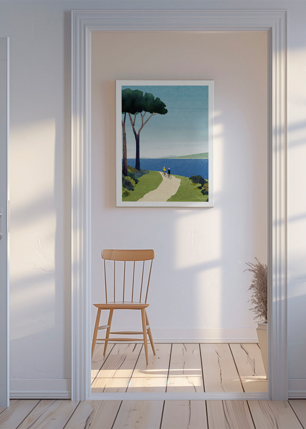 Landschaftskunst Cycling by the sea