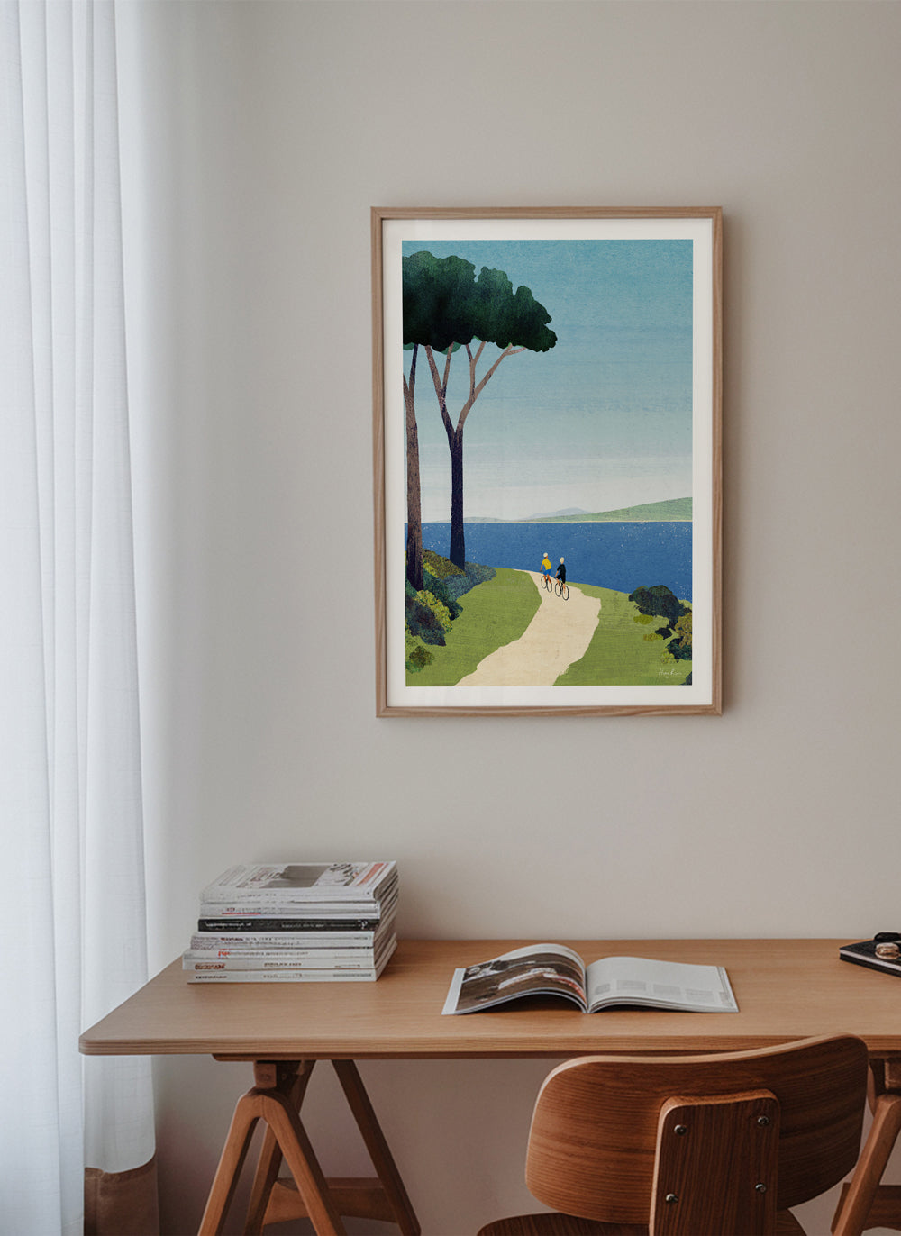 Landschaftskunst Cycling by the sea