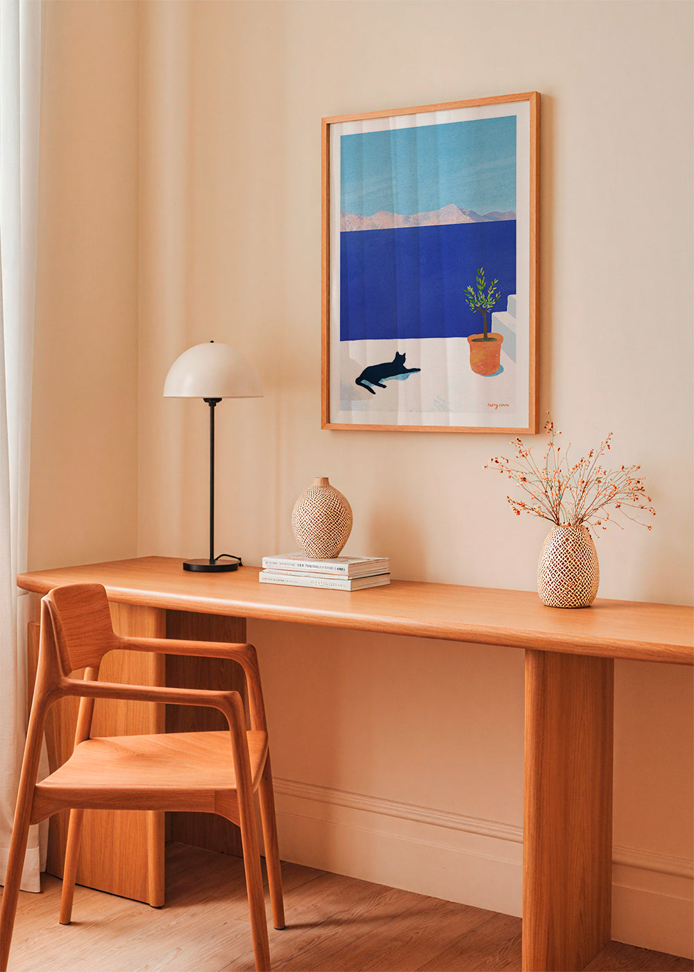 Landschaftskunst Black cat - siesta on the roof