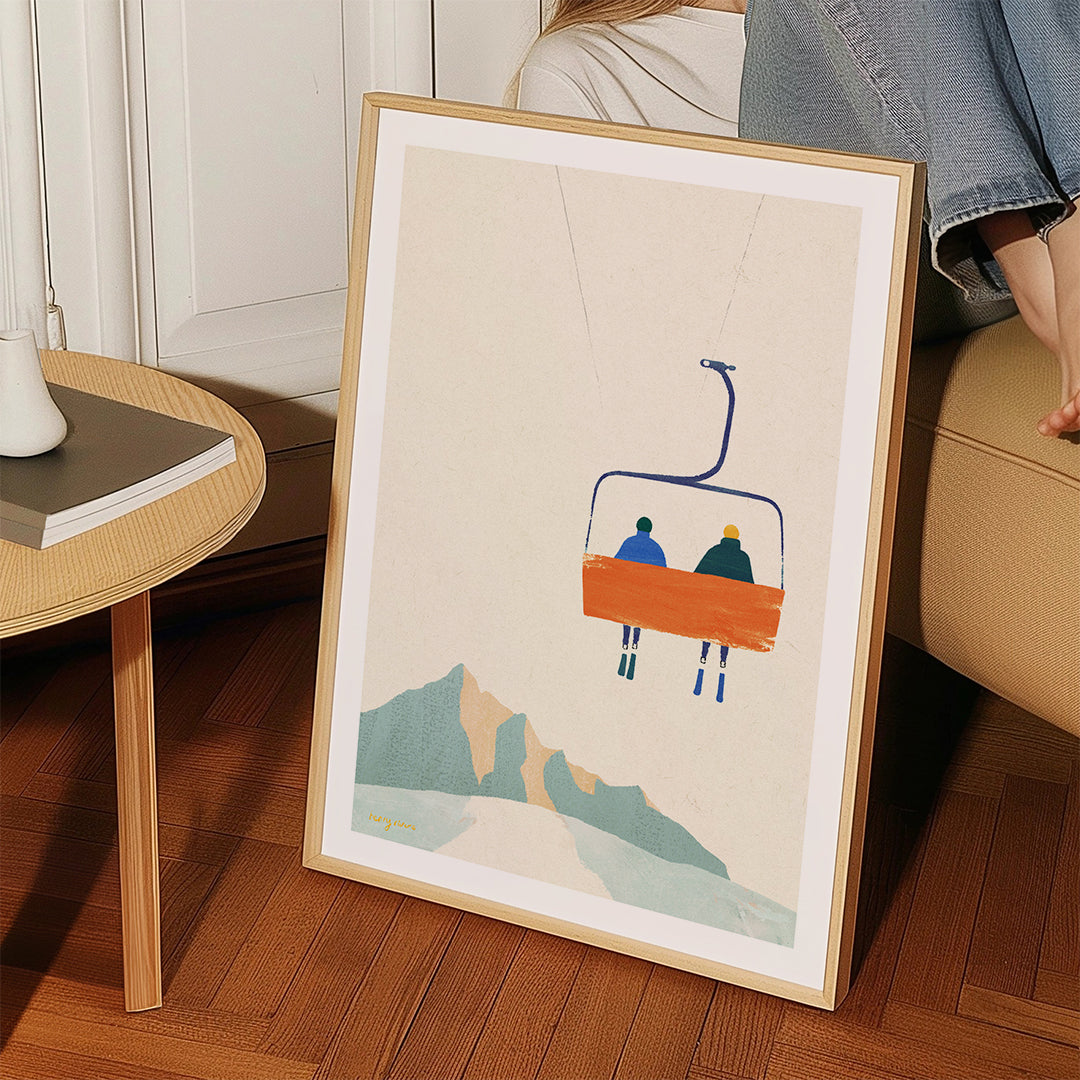 Illustration Ski day - chairlift