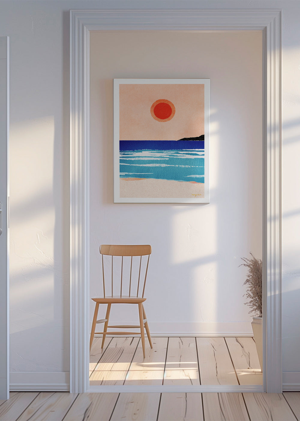 Landschaftskunst Ocean sunset- minimalist painting