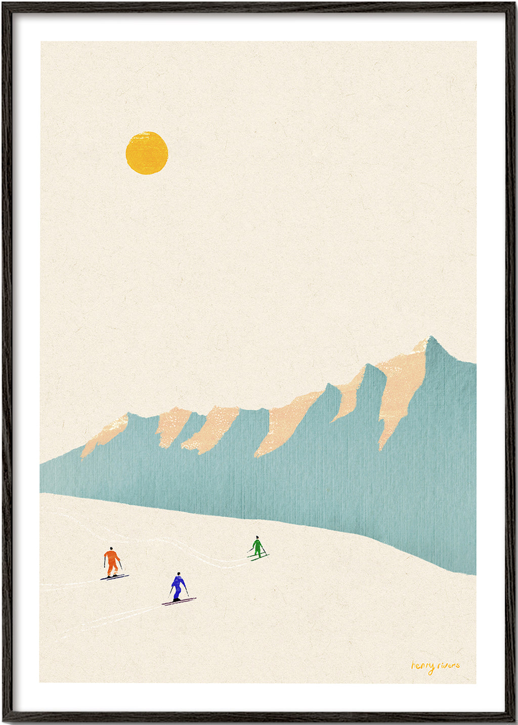 Landschaftskunst Happy skiers