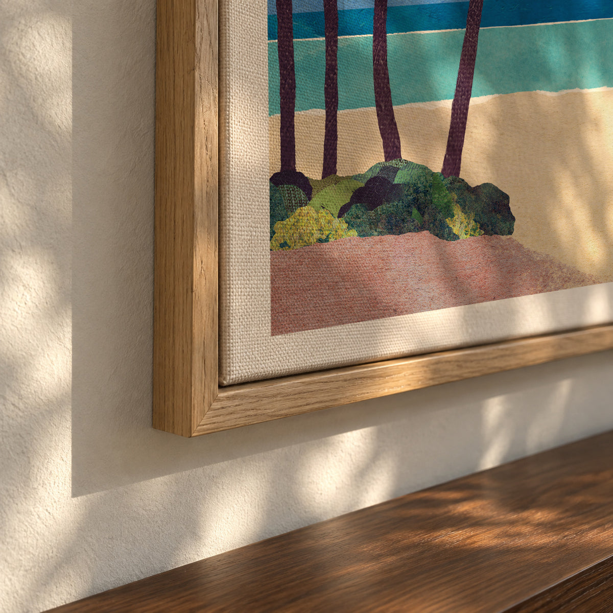 Beach yoga - Framed canvas detail