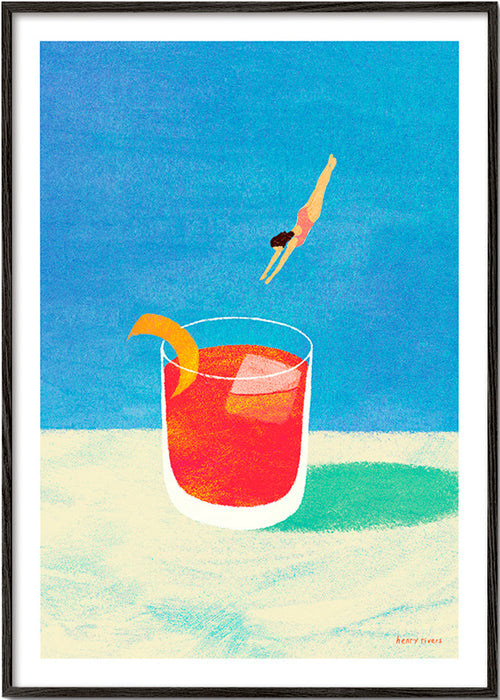 Küchenkunst Negroni mit Taucherin – Black Frame