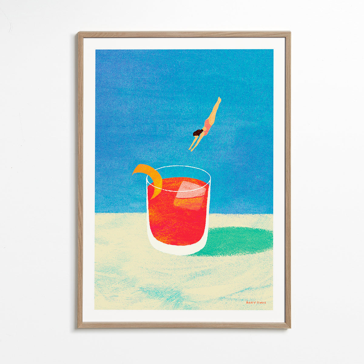 Küchenkunst Negroni mit Taucherin – Oak Frame
