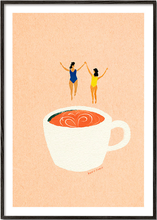 Küchenkunst mit Tasse und Schwimmern – Black Frame
