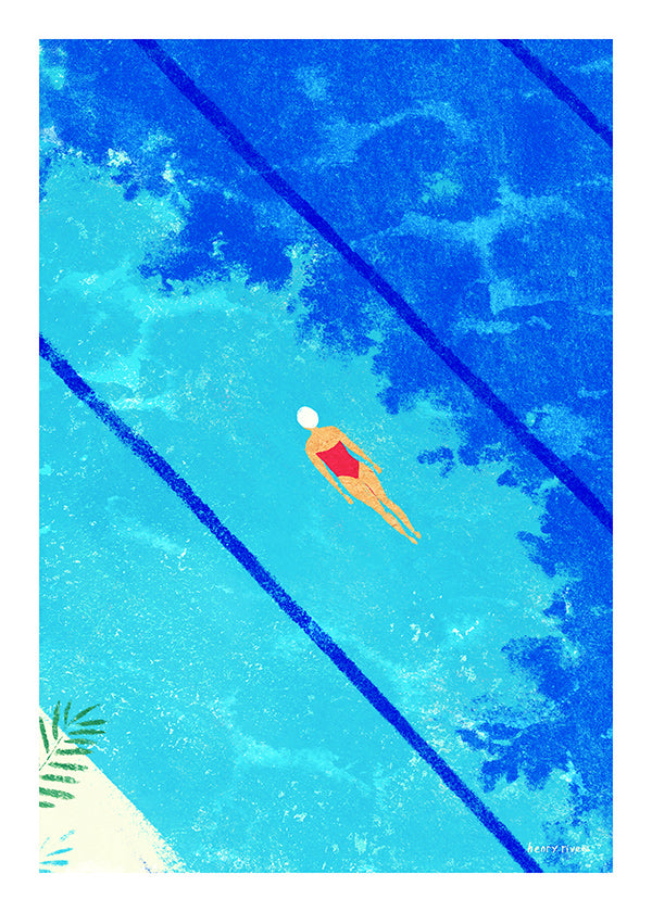 Illustration Schwimmerin im Pool