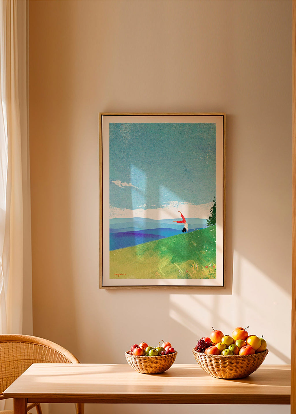 Landschaftskunst mit Handstand auf dem Hügel – Canvas1