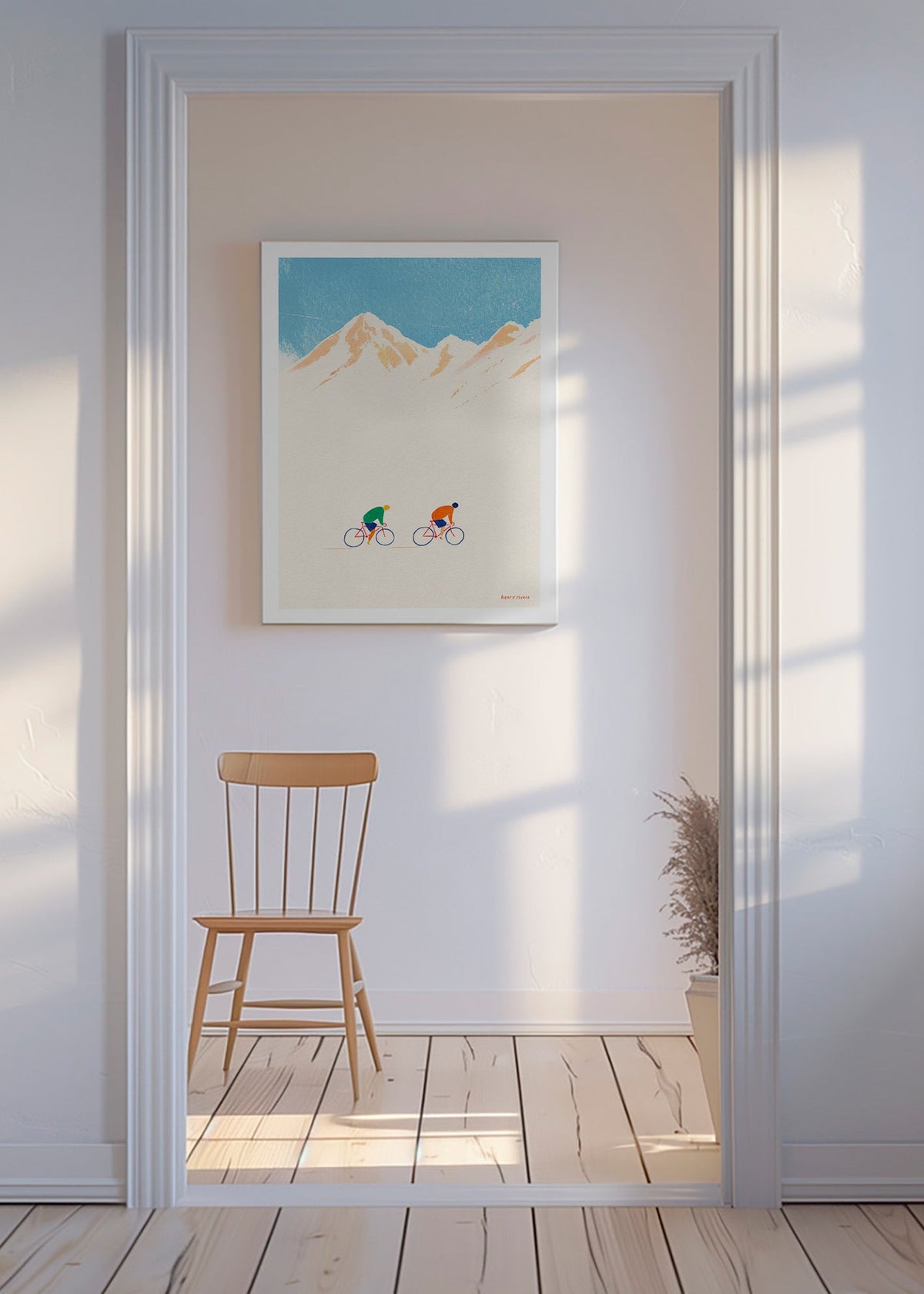 Sportkunst mit Berg-Radfahrern – Canvas