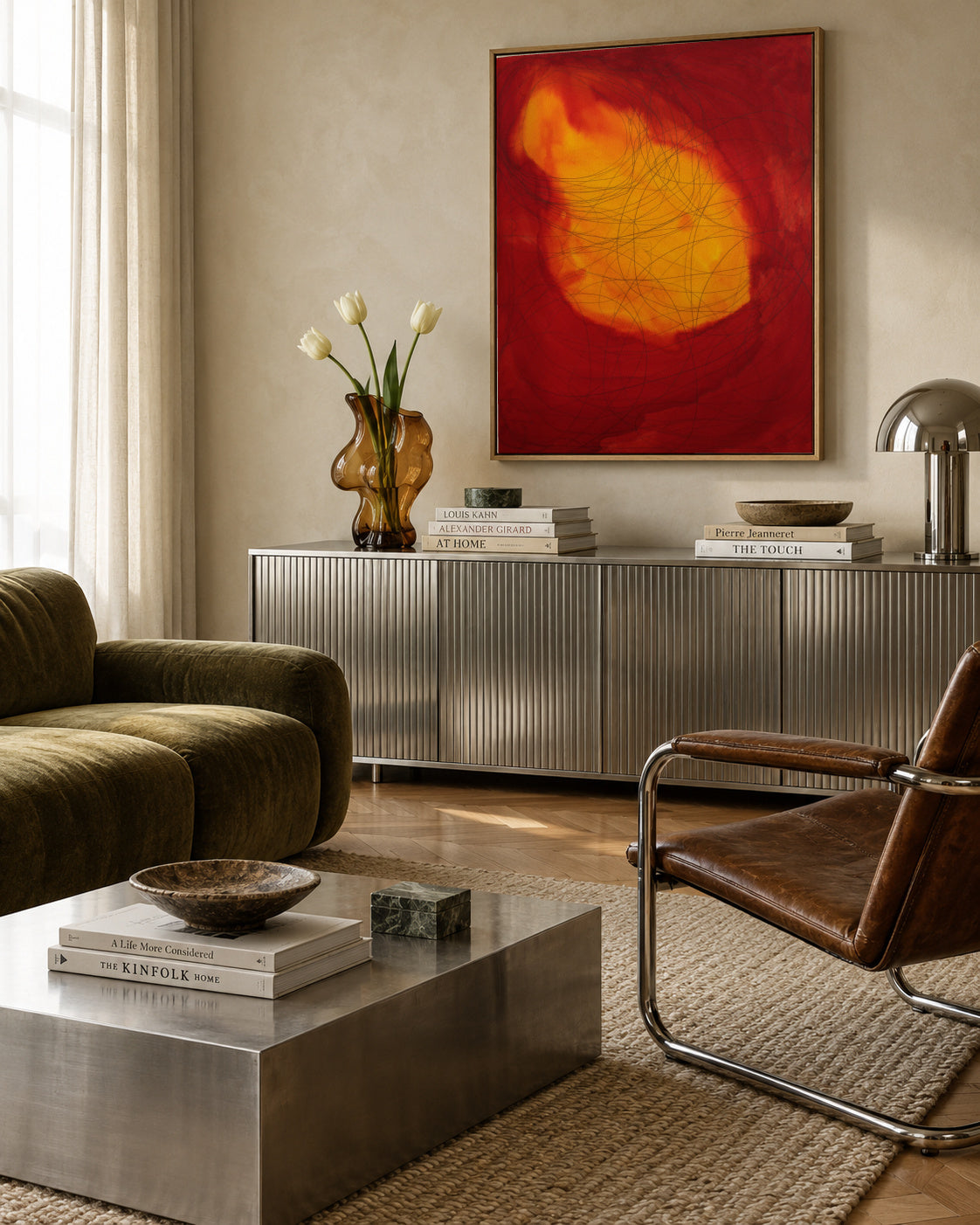Amor pasional - Mónica López - Framed canvas in an interior
