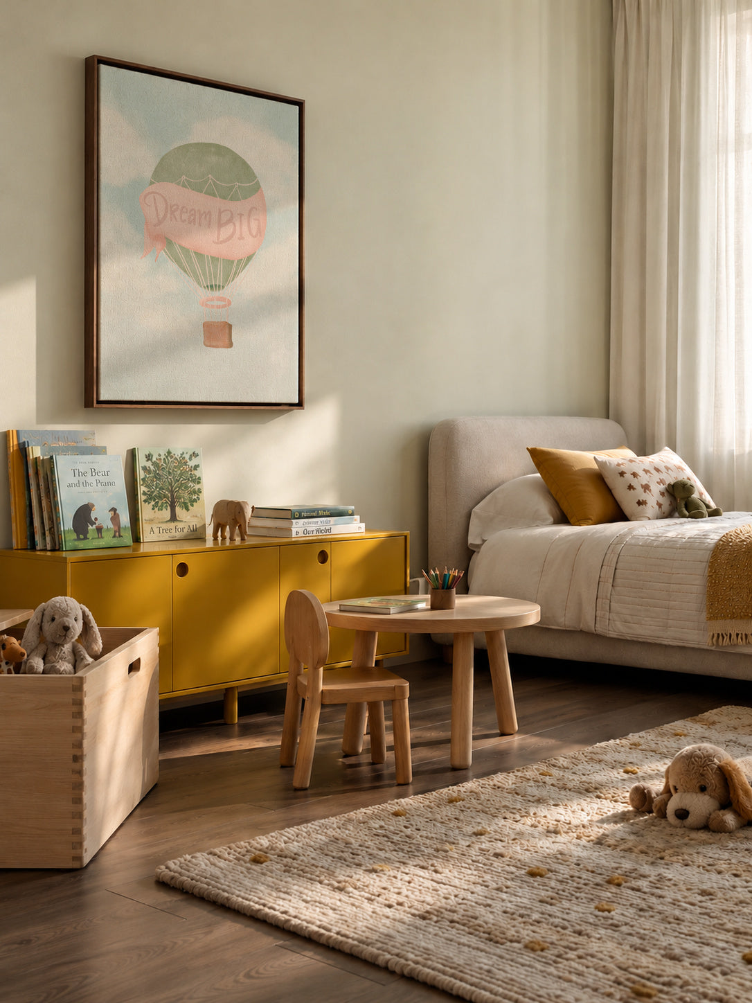 Dream Big Pink - Framed canvas in an interior