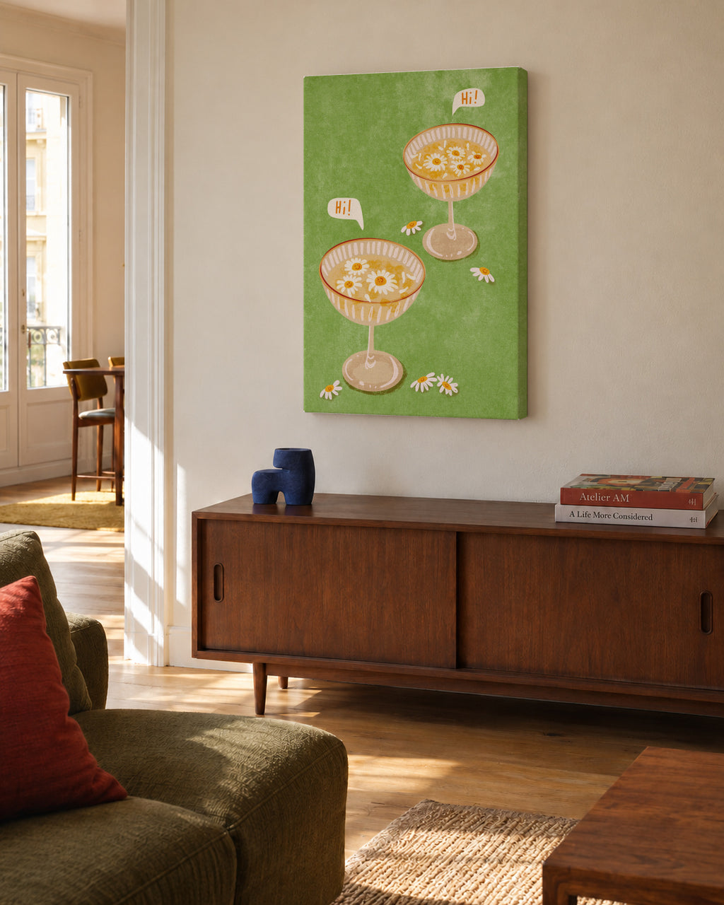 Hi - Unframed canvas in an interior