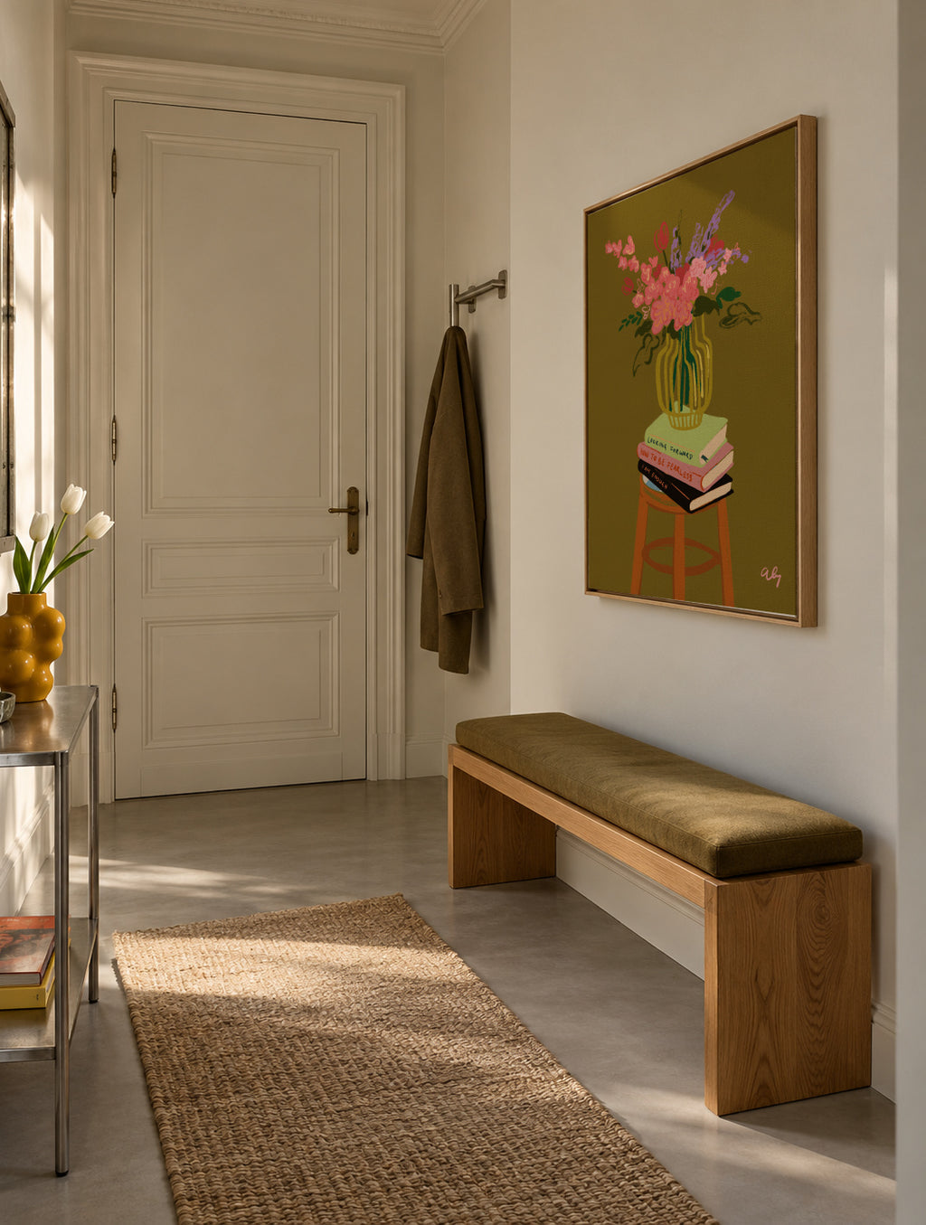 Floral Vase - Framed canvas in an interior
