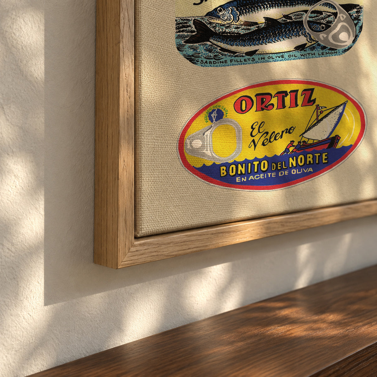 Canned Fish - Framed canvas detail