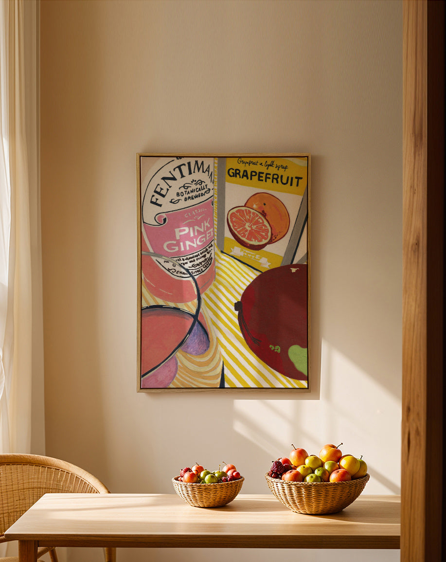 Fentimans Pink Ginger - Framed canvas in an interior