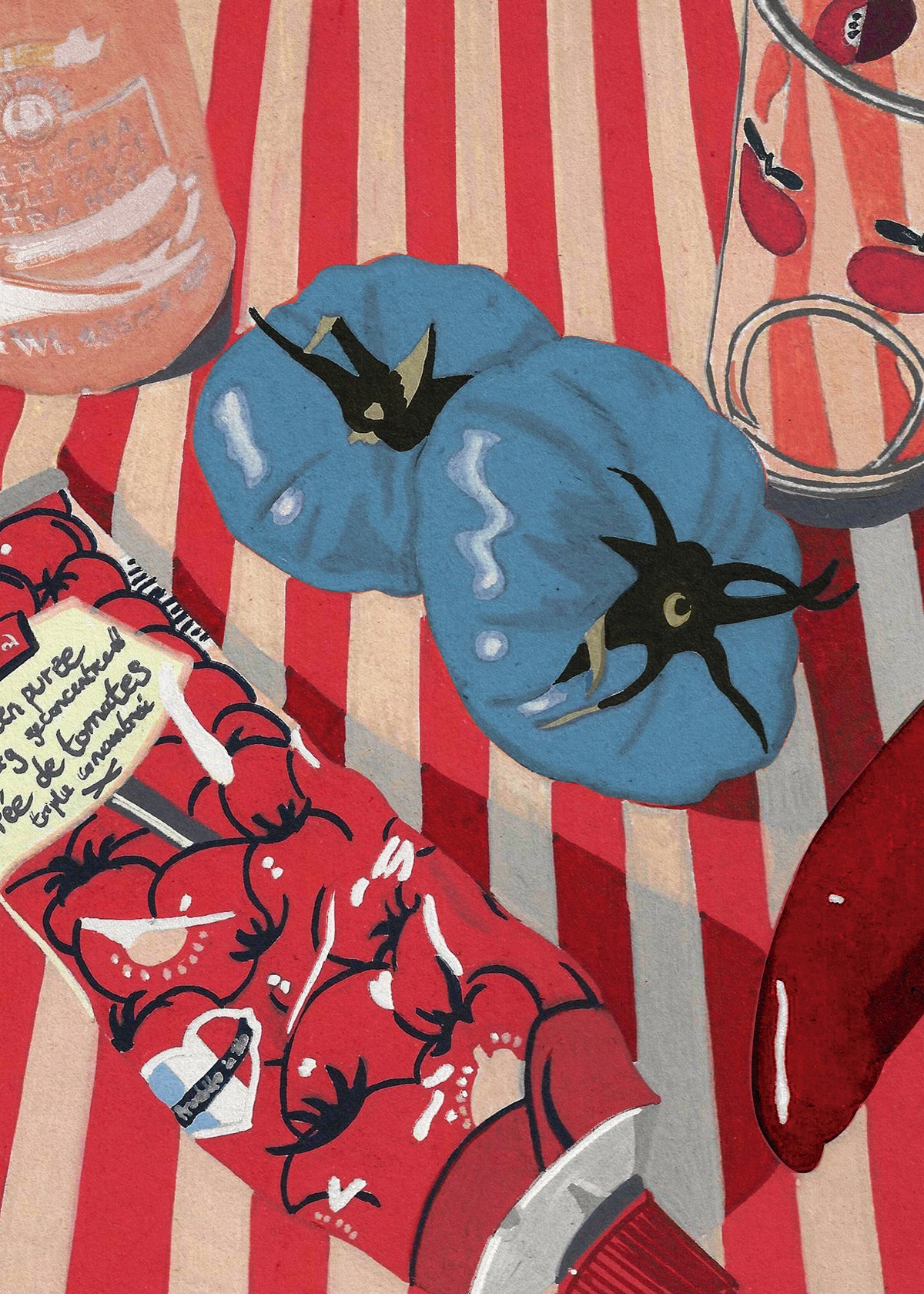 Blue Tomatoes - Unframed art print