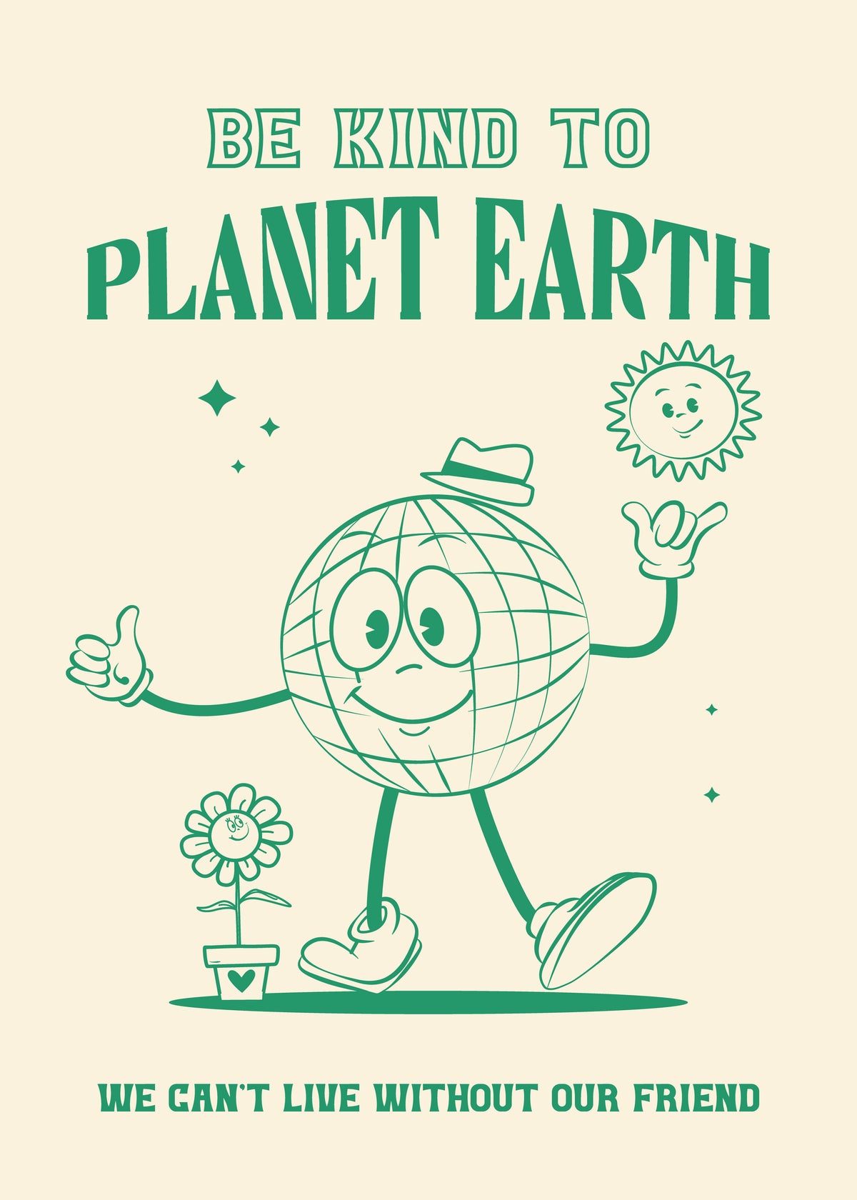 Be Kind Planet Earth - Unframed art print