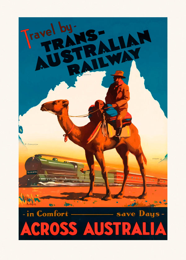 Trans Australian Railway Poster - Vintage Travel Poster