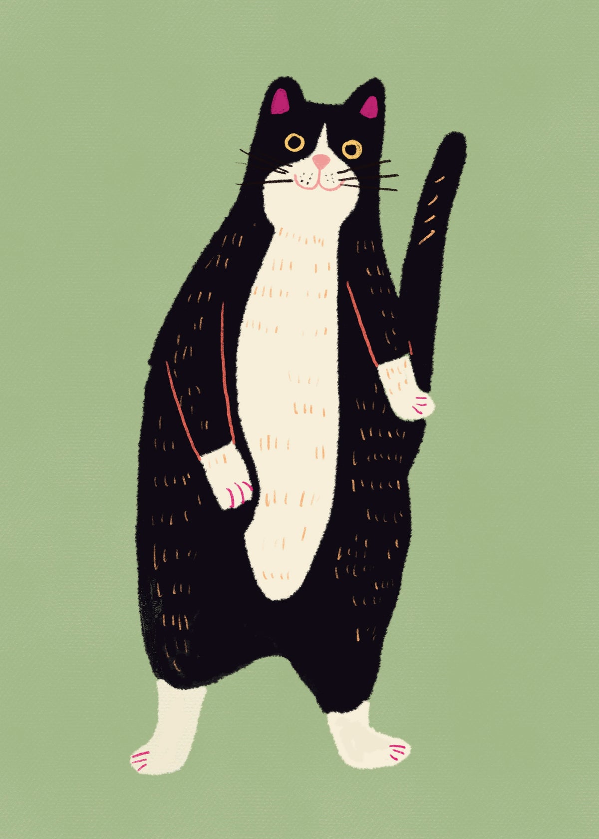 Black and white cat 02 - Unframed art print