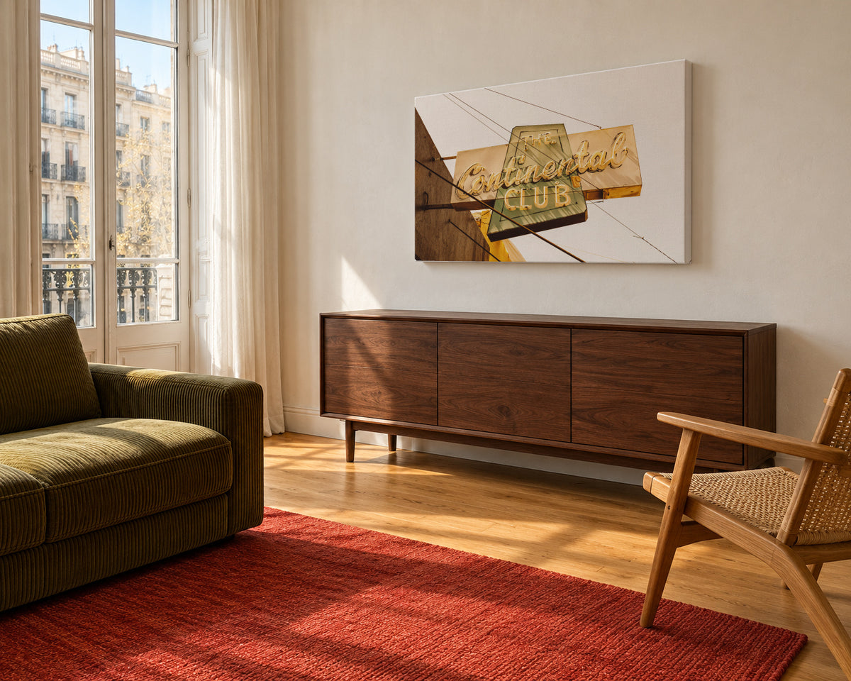 The Continental Club - Unframed canvas in an interior