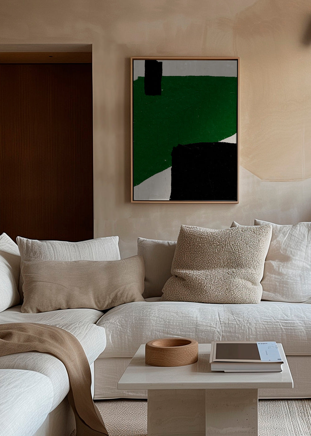 Green Beige Black Oil Abstract Painting - THE MIUUS STUDIO