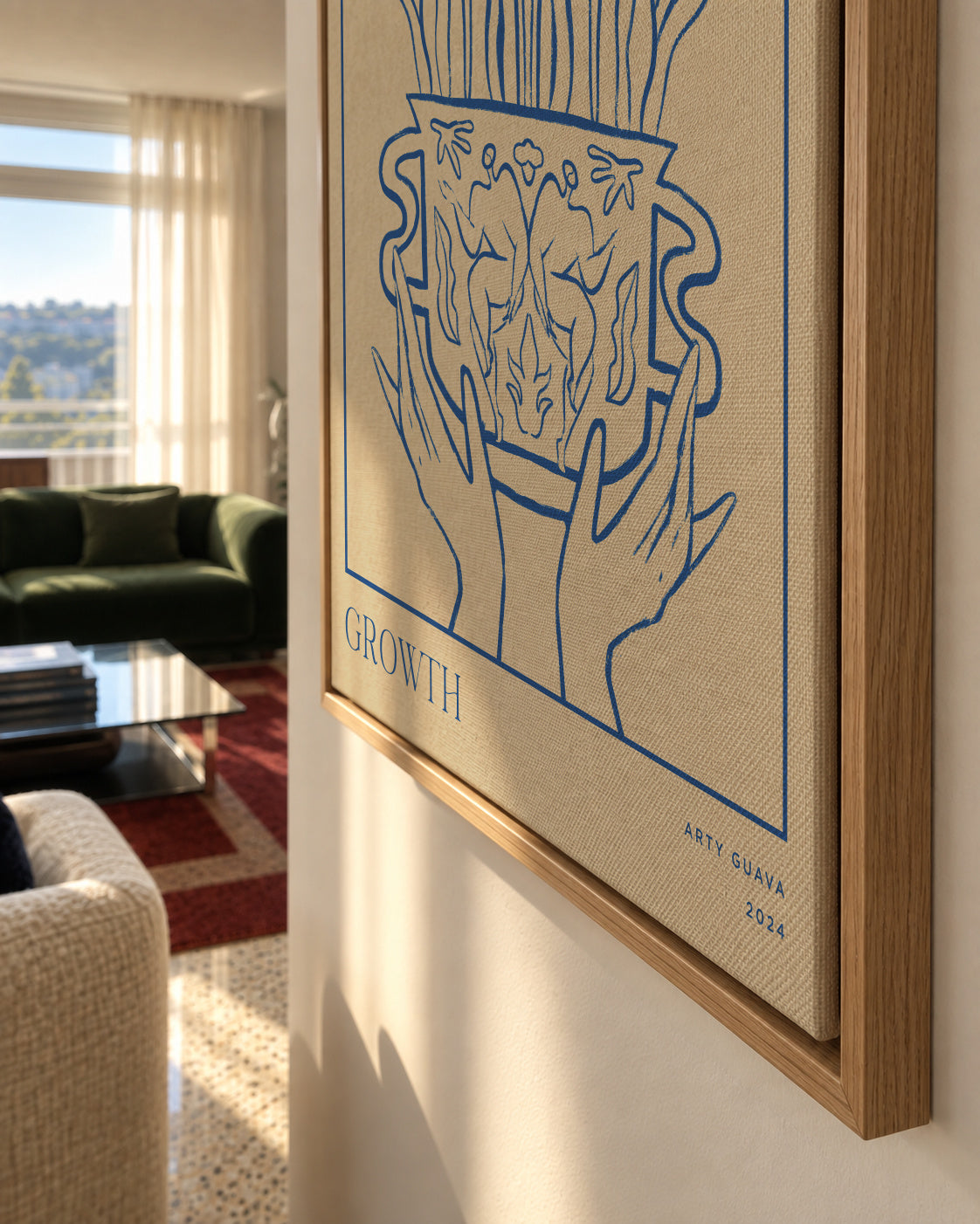 Vessel Collection : Growth (LineArt) - Framed canvas detail