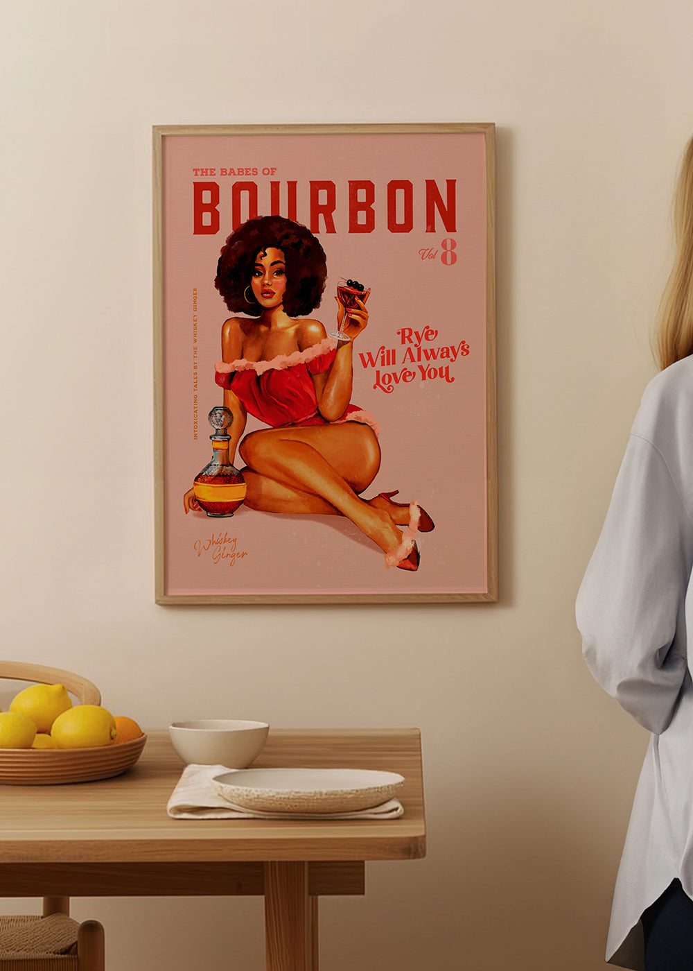 Babes of Bourbon Vol 8 Vintage Pinup Girl With Afro - The Whiskey Ginger