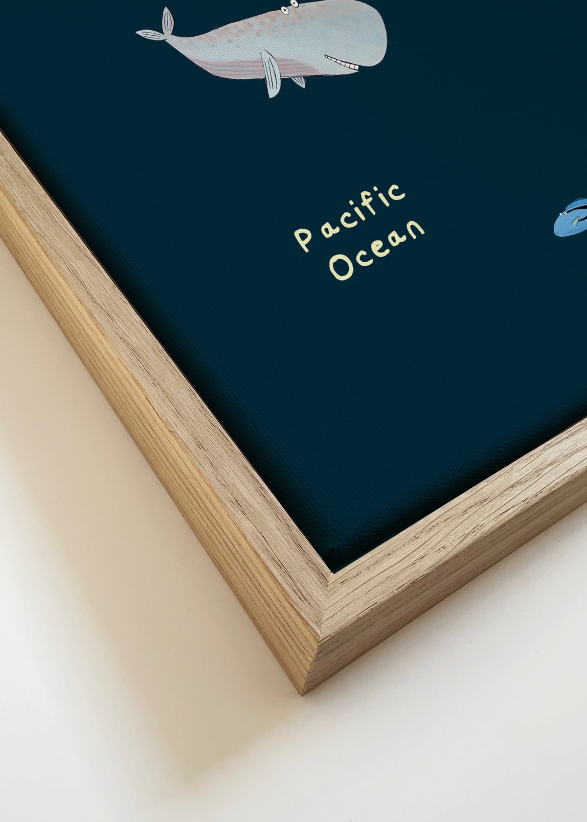 Educational Illustrated Map of the World for Kids - Framed canvas detail