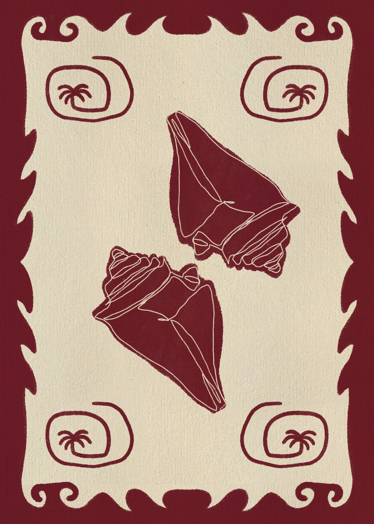 Red Seashell Stories - Unframed art print